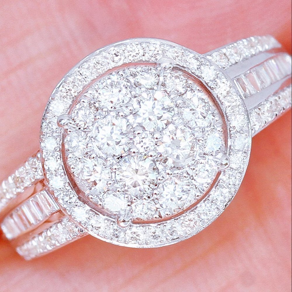 💝 Three Layer Super Big Round Luxury Wedding Rings for Women, PD154